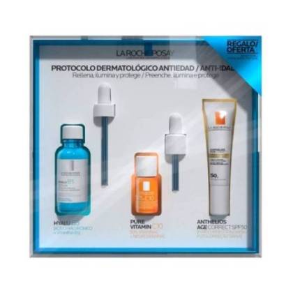 Cofre Hyalu B5 30ml + Vitamina C10 Pura 10ml + Anthelios Age Spf50 15ml La Roche Promo