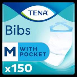 Tena Bibs Babero Adulto Desechable Talla M 37 X 46 Cm 150 Uds