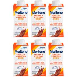 Meritene Strength And Vitality Drink 6 Bottles 180 ml Chocolate Flavor