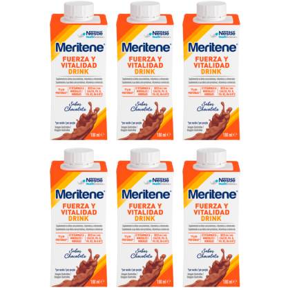 Meritene Strength And Vitality Drink 6 Bottles 180 ml Chocolate Flavor