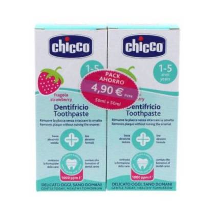Chicco Strawberry Toothpaste 2x50 ml Promo