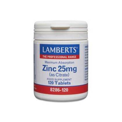 Zinc 25mg (como Citrato) 120 Comps Lamberts