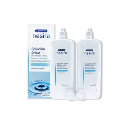 Acofarma Nesira Solução Única para Lentes de Contato 2 Unidades 250 ml