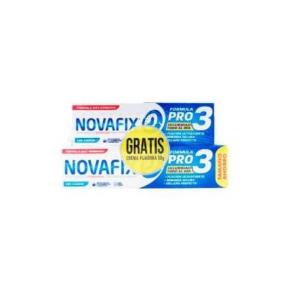 Novafix Formula Pro 3 1 Tubo Sin Sabor 70 g + 1 Tubo 50 g Pack Ahorro