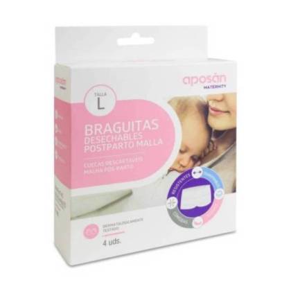 Braga Postparto Desechables Aposan Maternity 4 Unidades Talla L