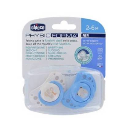 Chicco Chupete Air Azul 2-6m 2 Unidades