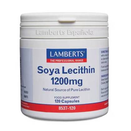 Lecitina de Soja 1200mg 120 Cápsulas 8537120 Lamberts