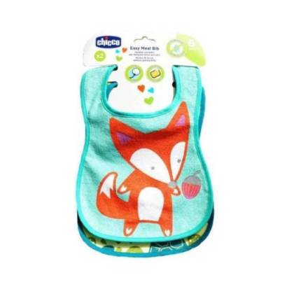 Babero Infantil Chicco Algodon 6 Meses 2 Unidades Color Neutro