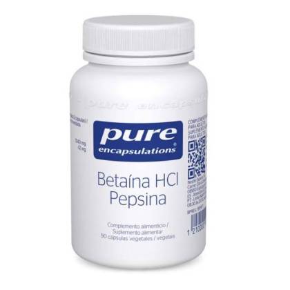 Encapsulações Puras Betaina Hcl Pepsina 90 Cápsulas Vegetais