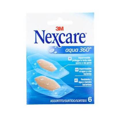 3m Nexcare Aqua 360º Adhesive Dressing Assortment 6 Dressings