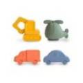 Mushie Pack 4 Vehiculos Baño Solid Multi 10x5x6 Cm Ref53245