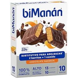 Bimanan Beslim Barrinhas Chocolate Com Laranja 10 Barrinhas