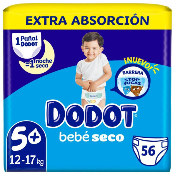 Dodot Bebe Seco Value Talla 5 12 17 Kg 56 Unidad