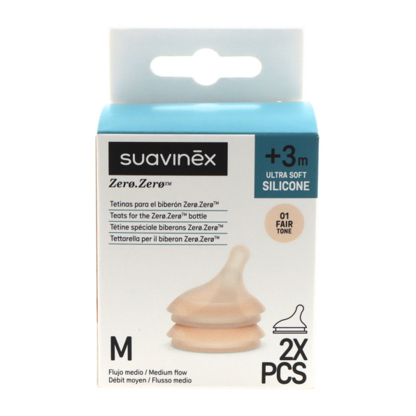 Tetina de Silicone Ultra Macio Fluxo Médio Zero Zero +3m Suavinex X2